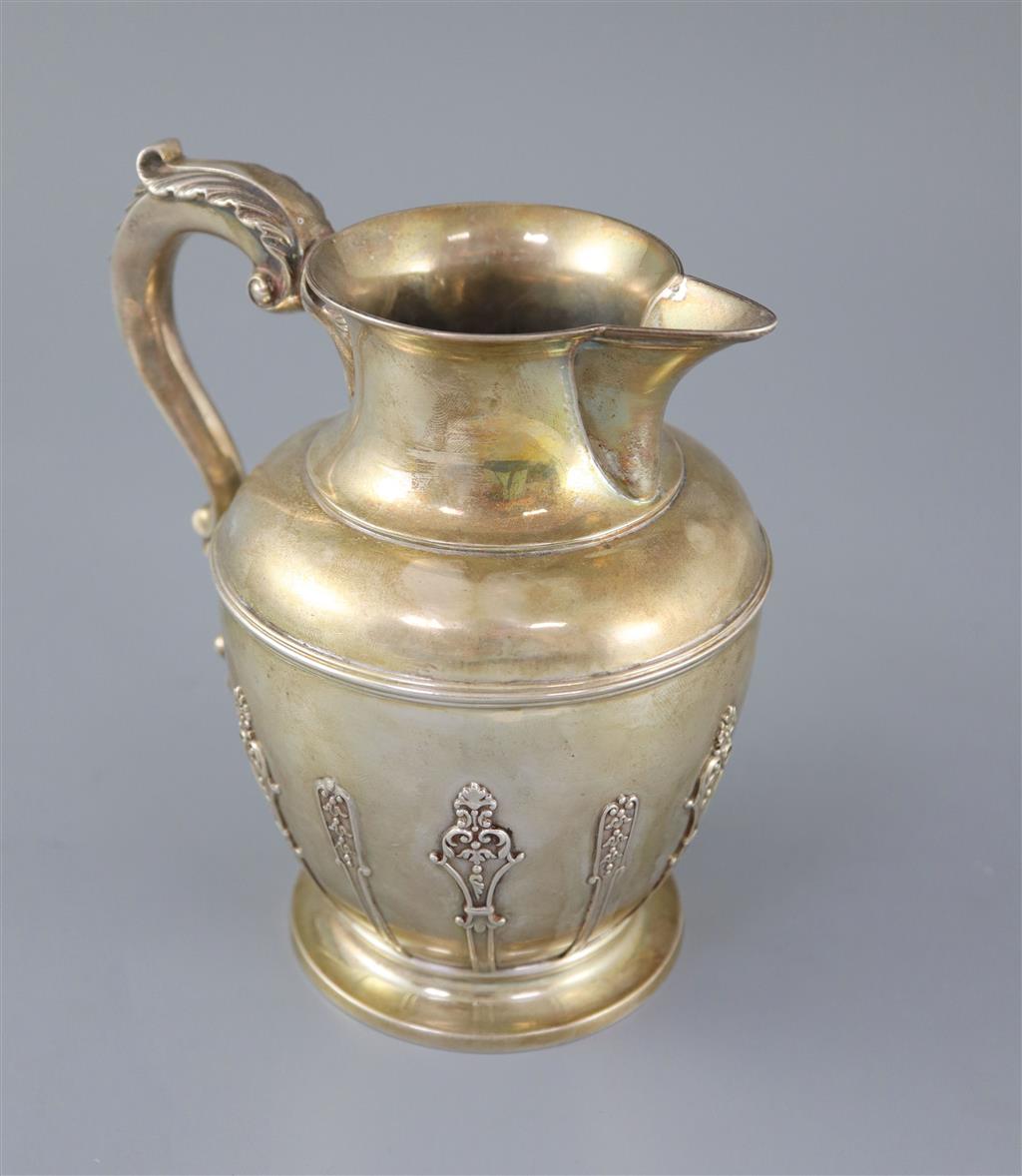 A late Victorian silver baluster jug, by Aldwinckle & Slater,